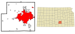 Sedgwick County Kansas Incorporated and Unincorporated areas Wichita Highlighted